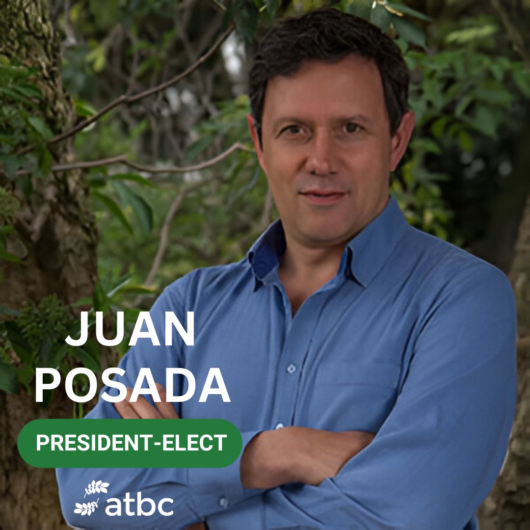 🌿Delighted to announce Juan Posada from Colombia as the new President-Elect of #ATBC! With his leadership, we anticipate continued growth, innovation, and advancement of ATBC's mission. Congratulations and best wishes on his new role!