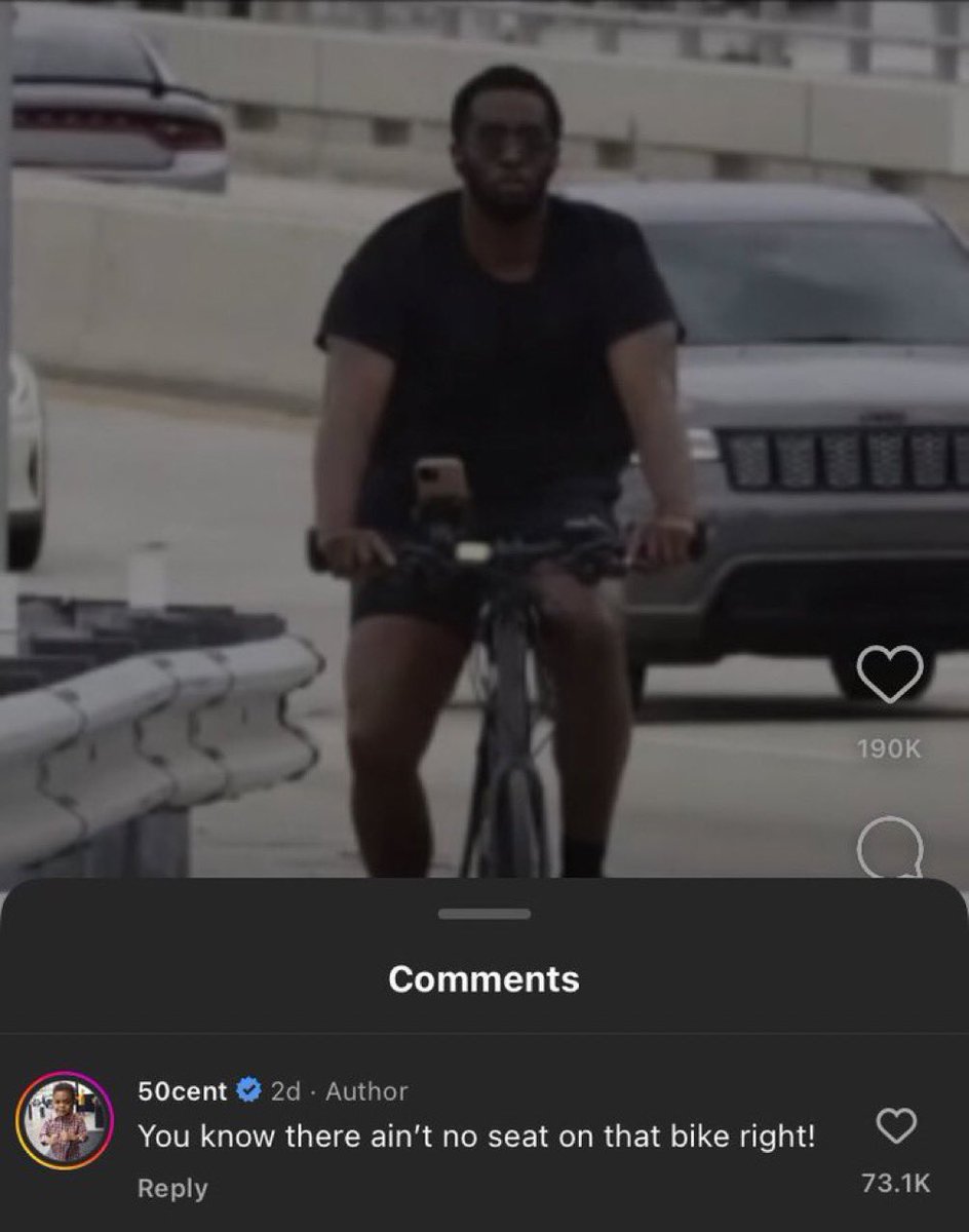 50 Cent's comment on a post about Diddy😂