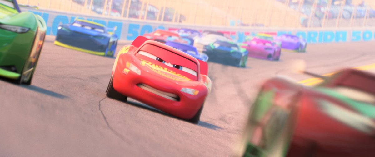 In #Cars3 (2017), #NatalieCertain states that #JacksonStorm has a 95.2% chance of winning the #Florida500, while #LightningMcQueen only has a 1.2% chance. While that seems bad for McQueen, the remaining 32 cars would each have about a 0.1125% chance on average.