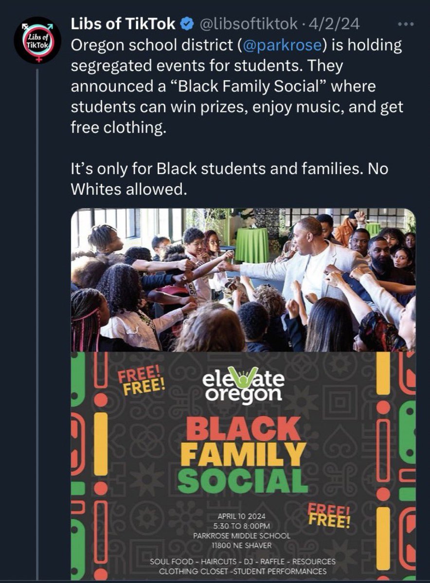 There are maybe 8 black families in Oregon because of its racist history, let them hang out without white people who would rather they didn’t exist you ignorant white bitch