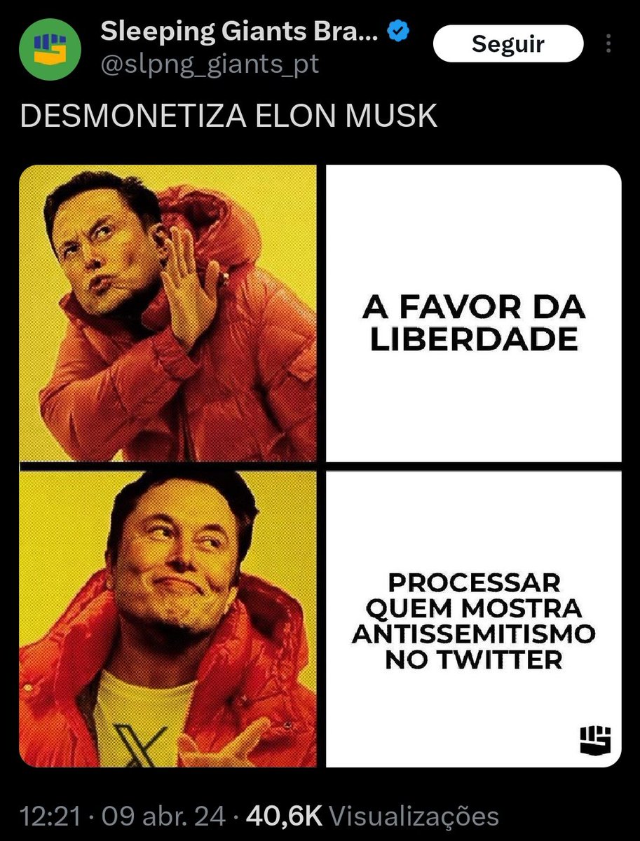 peppipets's tweet photo. Os caras reclamando do Elon Musk processar antissemitas 🤡🤡 https://t.co/TiiJCPu1Dm