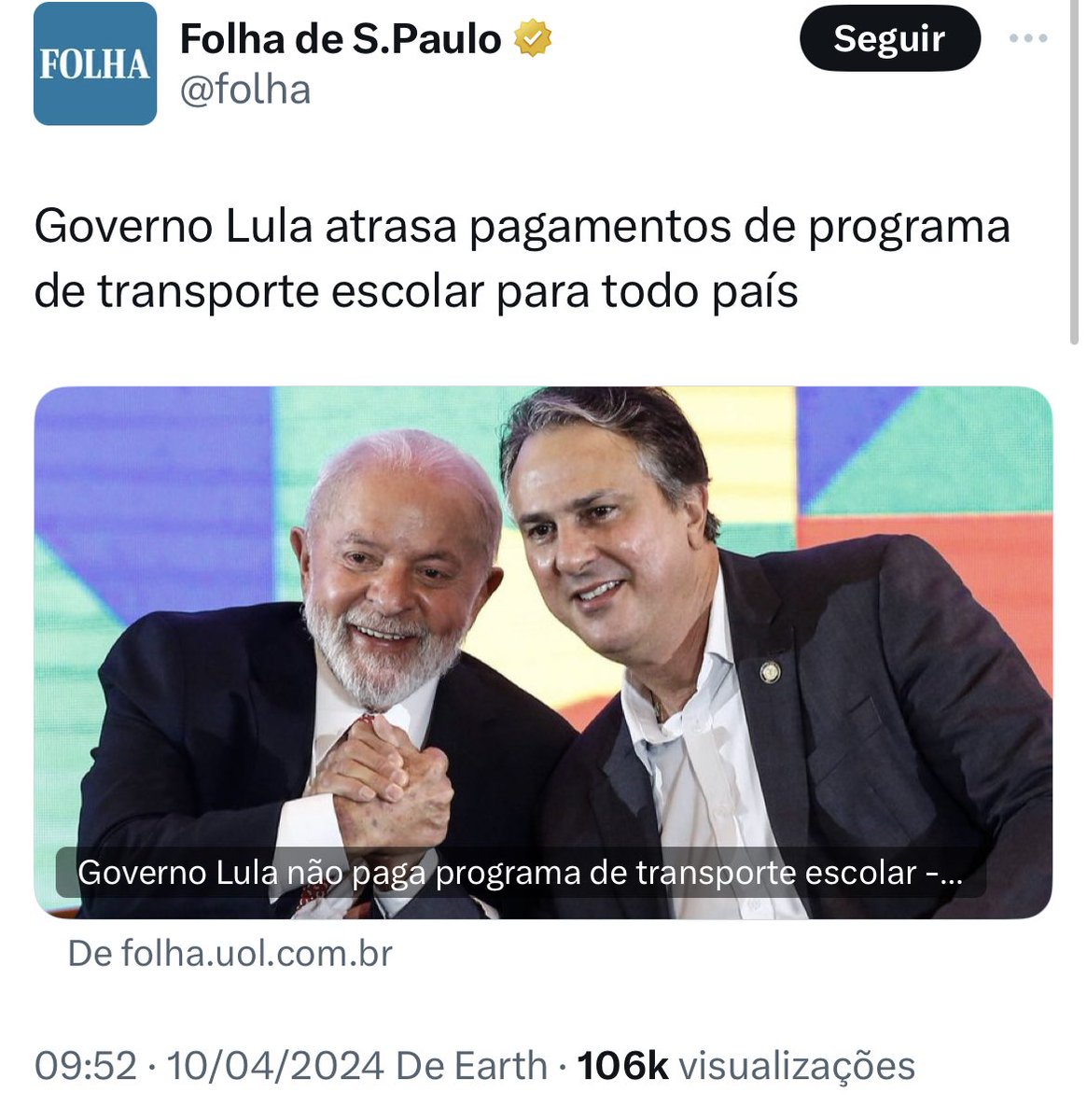 Pobre não come transporte escolar. 🤡