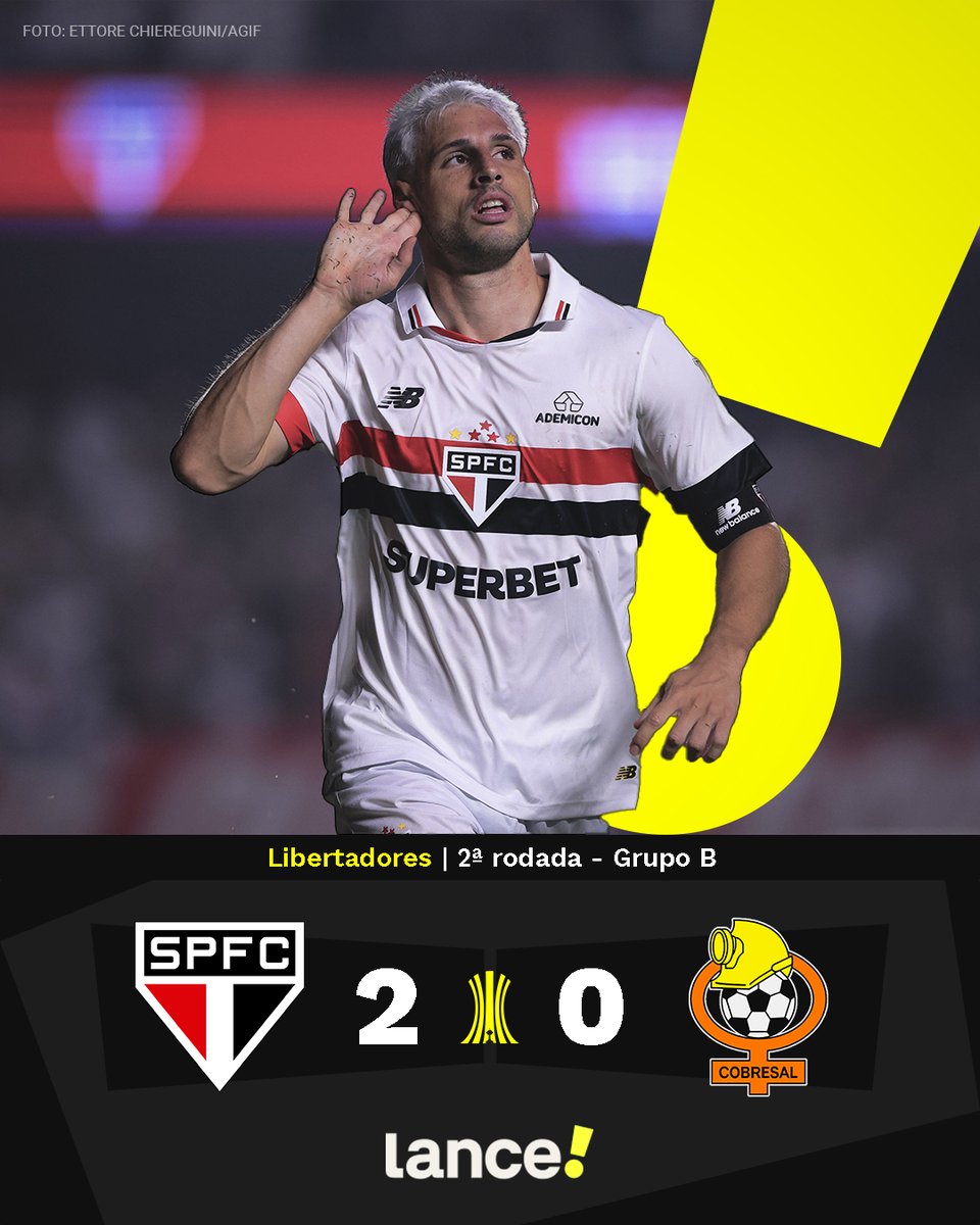 SALVE O TRICOLOR PAULISTA! 🇾🇪

São Paulo passa sufoco, mas consegue a vitória na base do abafa e do talento do argentino Calleri. Gostou da atuação, torcedor? 👇

⚽ Calleri
⚽ André Silva

#Libertadores #SãoPaulo #FutebolBrasileiro