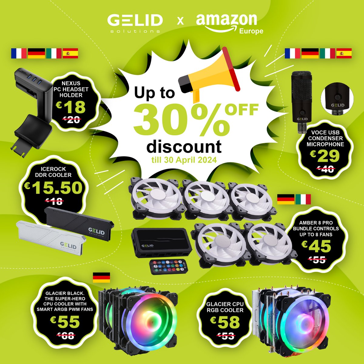Gelid_Solutions's tweet photo. GELID x AMAZON Europe
Up to 30%OFF discount till 30 April 2024
​
#gelid #gelidsolutions #amazon #discount #shopping #promotion #fan #gamingpc #pcgame #pcbuilder #pcgame #desktop #cooling #cooler #game #headset #microphone #ddrcooler https://t.co/UmNQslYDZP