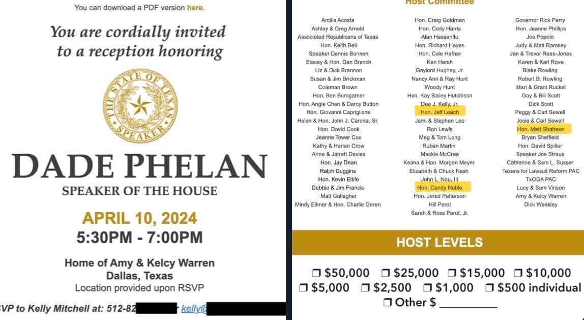 🚨🚨 Just a reminder as to why Desperate @DadePhelan is not in our District today while Port Arthur is dealing with the aftermath of being hammered by a tornado, and many parts of Jasper County are flooded. He’s very busy in Dallas greasing his deep pockets with dark money from…