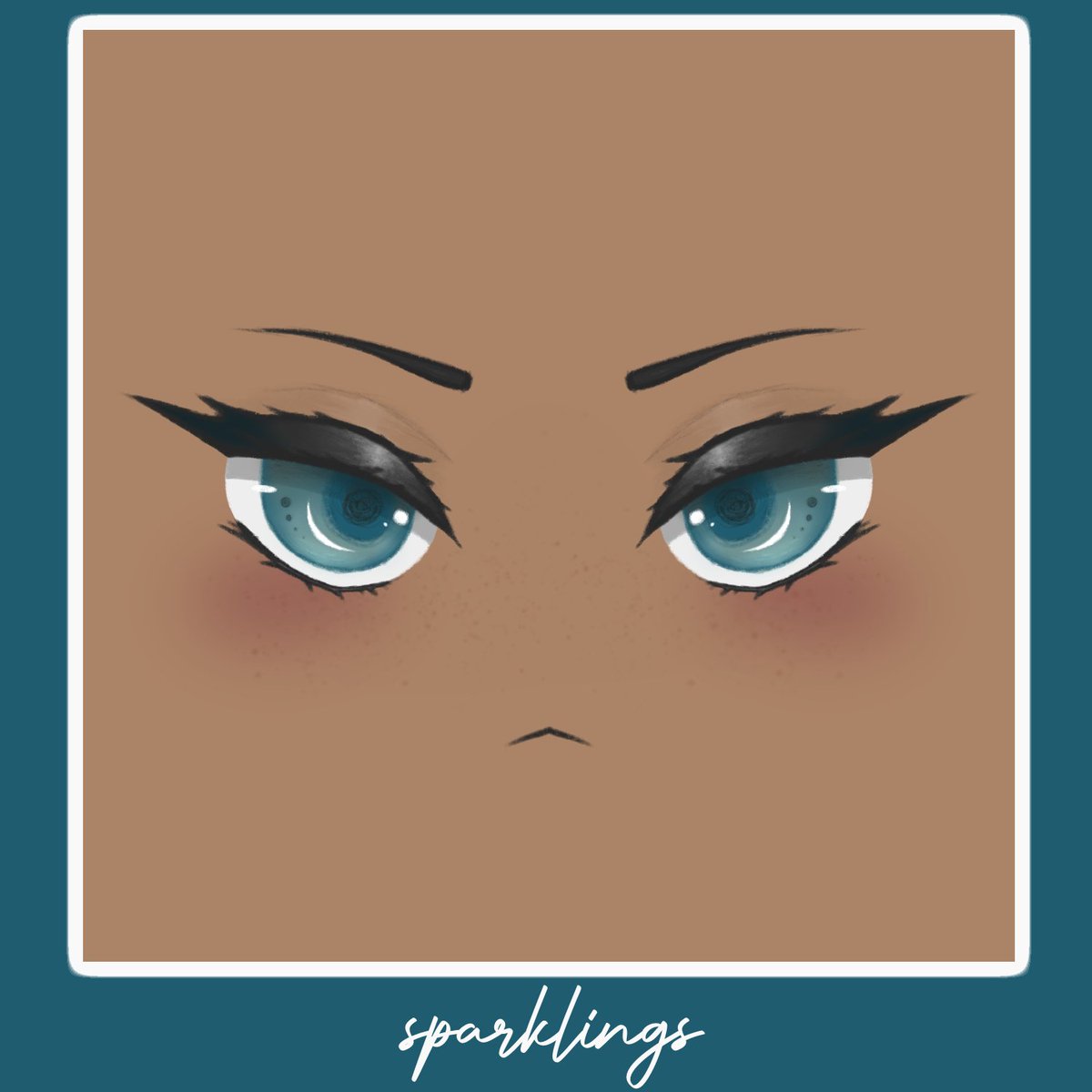 another face in a similar style. i do like this style. it is very fun. maybe this one will also be uploaded some day.... 💙🖤 #robloxart