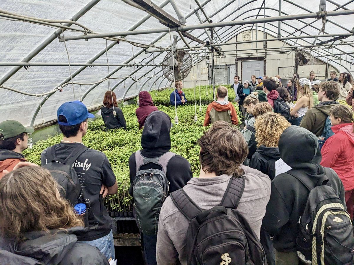 The @UVM_RSENR Restoration Ecology class toured the @IntervaleCenter Native Tree Conservation Nursery to learn about plant propagation for restoration applications.