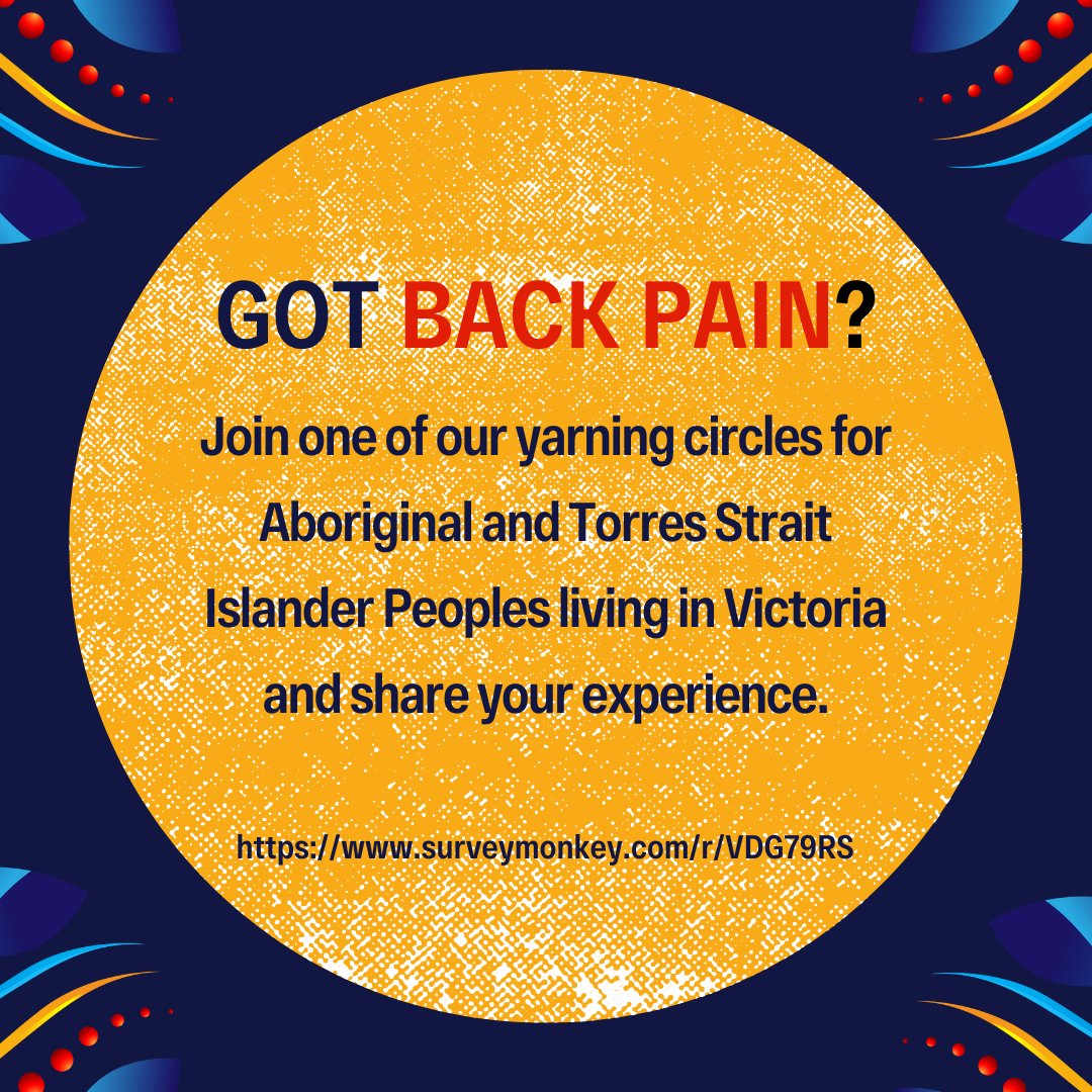 We invite you to participate in an online yarning circle conducted by Robyn Newitt, Yorta Yorta and Dharawal woman & Musculoskeletal Australia to share your experience with back pain Please click on the link to find out more: ecs.page.link/o6M4y #BackPain #Arthritis #Pain