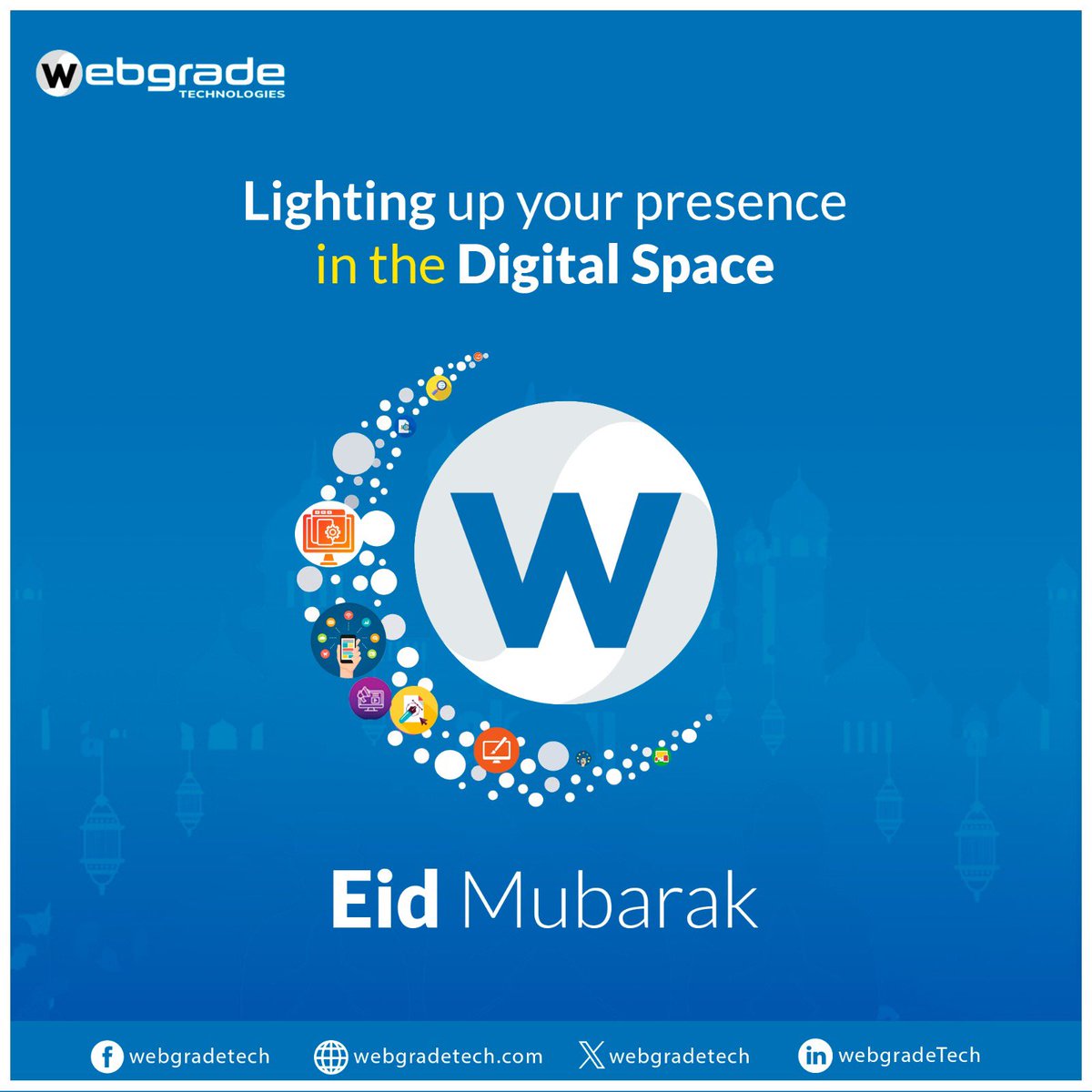 WebgradeTech's tweet photo. Let the festivity of Eid bring joy and prosperity to your Digital Journey!

#brightdigitaljourney #brightwebsolutions #brighttechsolutions #eidmubarak #eid2024 #webgradeeid #digitalservices #webdevelopment #softwaredevelopment #appdevelopement #webgrade #techfirm https://t.co/wTJLdiZR50