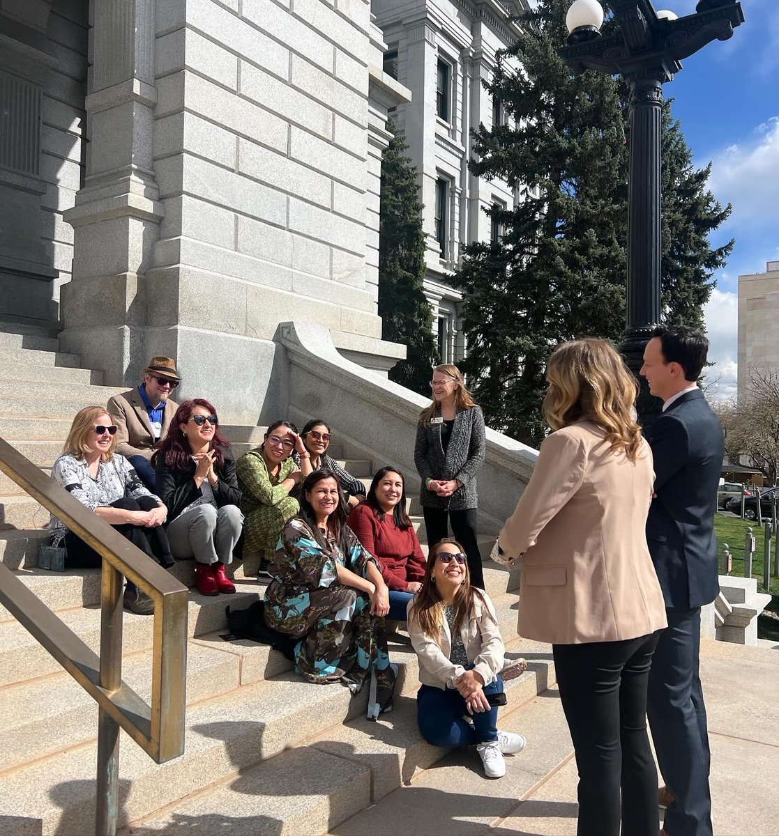 Thank you to this amazing group of Family Leadership Training Institute of Eagle County Family Leaders for visiting Rep. @MeghanLukens and me at the Capitol today. We are so grateful to you all for your passion for and service to the @EagleCounty County community! #coleg