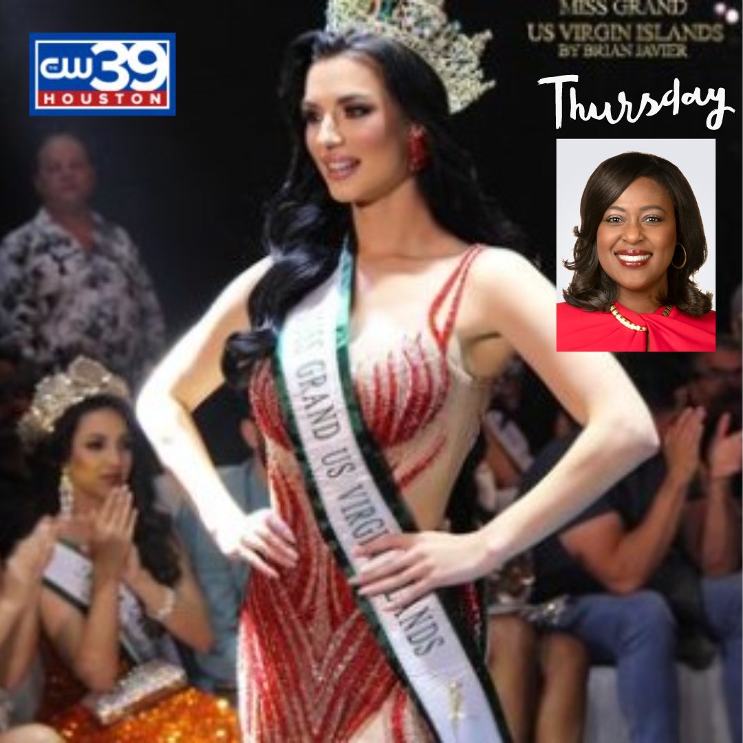 CW39Houston's tweet photo. FIRST TV INTERVIEW EXCLUSIVE -- Thursday morning CW39 anchor @sharronmelton01 introduces us to Miss Grand U.S. Virgin Islands 2024 LIVE in studio! Don't miss this!
#exclusive
#thursdaymorning
#missgrandusvirginislands
#missgrandusvirginislands2024
#pageant
#pageantwinner https://t.co/iVtG5if2TY