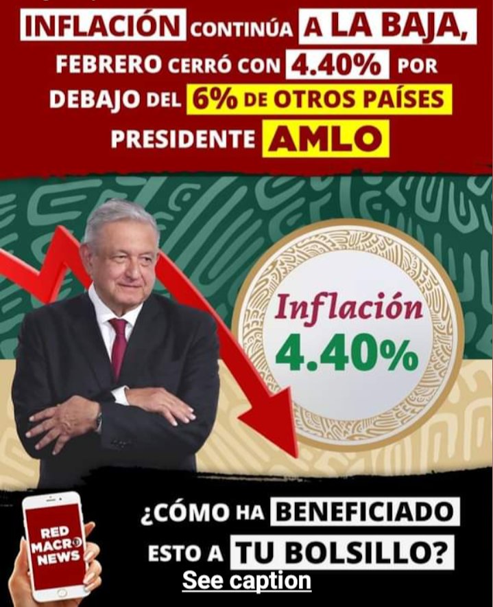 BAJA INFLACIÓN, EMPLEO CASI PLENO, LUCHA ANTICORRUPCIÓN, SÚPER PESO A $16.35... 

Y PARA LOPEZ-DÓRIGA, CIRO, PÁRAMO, ALEBRIJES, SCHETTINO, PAZOS, FERRÍZ, Y OTROS INÚTILES ECONOMISTAS FACHOS, ESTOS FACTORES NO TIENEN NADA QUE VER CON EL BUEN DESEMPEÑO DE LA ECONOMÍA DE AMLO...😵‍💫