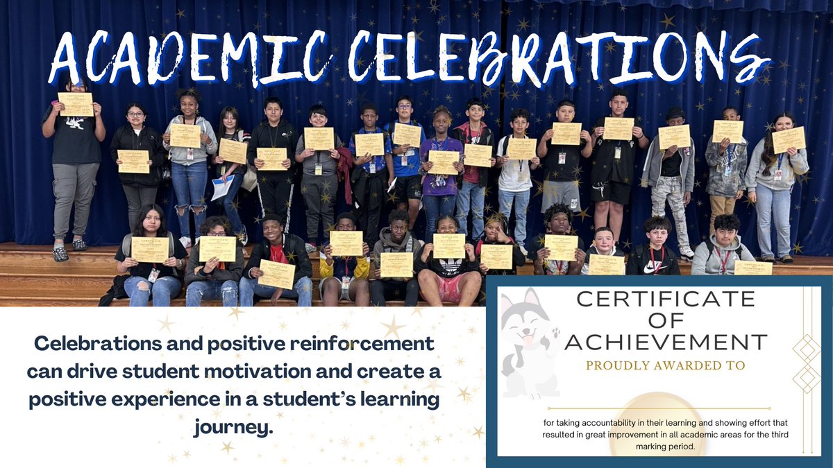Let's celebrate learning achievements! At Hopper Middle School, we know that celebrating success is more than just a feel-good moment. It's a powerful tool that boosts memory, motivation, and a love for learning. Join us in cheering on our Huskies! #ShareAHoppertunity