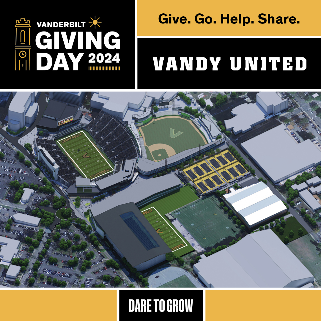 Today is Vanderbilt Giving Day. Support Vanderbilt Athletics and make a gift to #VandyUnited! 🔗 vu.edu/give24-ath2 #VU4Life | #DareToGrow