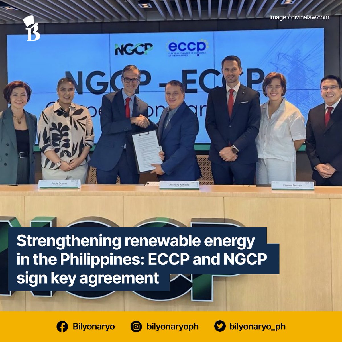 The European Chamber of Commerce of the Philippines (ECCP) and the National Grid Corporation of the Philippines (NGCP) have partnered to promote the exchange of knowledge and expertise in transmission and distribution operations.

Read it here: bilyonaryo.com/2024/04/10/str…