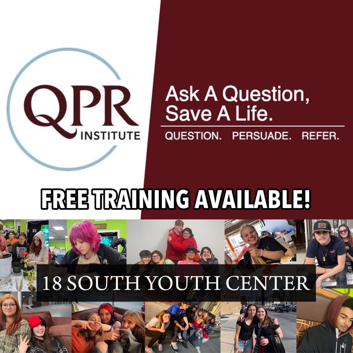 FREE QPR TRAINING AVAILABLE! 🫶🏼
Let’s work together to Stop Suicide! 💙
Contact chris@18south.org to learn more about bringing this lifesaving training to your group in the community! #free #suicideprevention #mentalhealth #stopthestigma #endthesilence #qpr #redlion