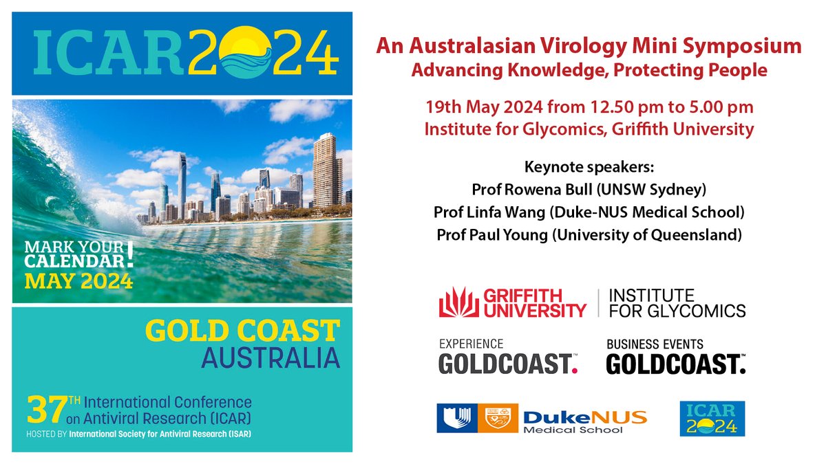 Griffith University's Institute for Glycomics (@glycogriffith) on Twitter photo Join us for a Pre-#ICAR2024 Symposium that brings together both seasoned & EMCR scientists to showcase the latest advancements & breakthroughs from Australasian region.
Sun 19 May from 12.50 - 5pm
<a href="/GlycoGriffith/">Griffith University's Institute for Glycomics</a>  Griffith Uni Gold Coast Campus 
Register forms.office.com/r/ciXcw1HxvS Join us for a Pre-#ICAR2024 Symposium that brings together both seasoned & EMCR scientists to showcase the latest advancements & breakthroughs from Australasian region.
Sun 19 May from 12.50 - 5pm
<a href="/GlycoGriffith/">Griffith University's Institute for Glycomics</a>  Griffith Uni Gold Coast Campus 
Register forms.office.com/r/ciXcw1HxvS