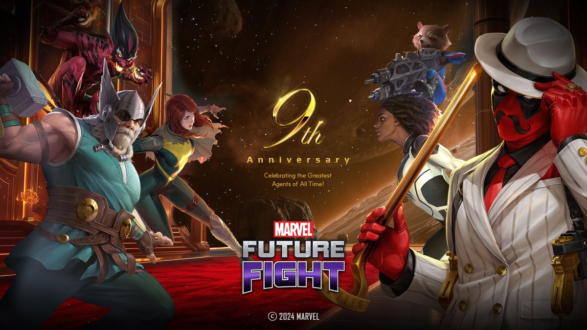 Register now! For MARVEL Future Fight’s 9th Anniversary celebration. Learn more on our forums. #MARVELFutureFight