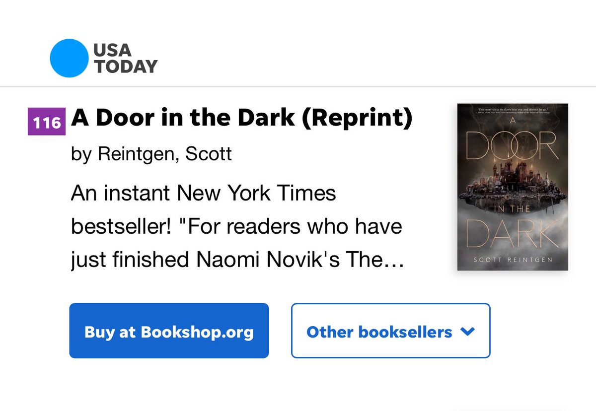 Just found out Door is a USA Today bestseller this week! Amazing news with just 13 days until Whisper’s launch.