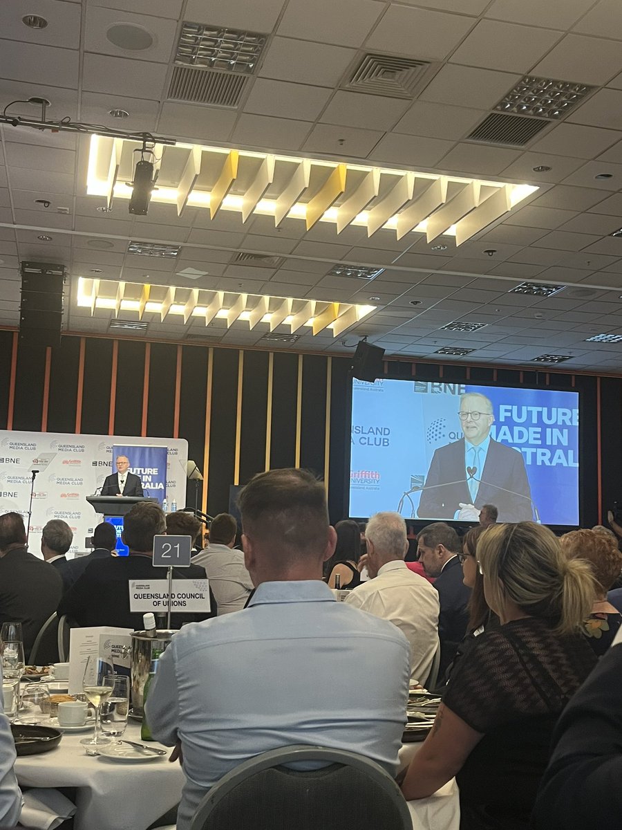 Prime minister Anthony Albanese is addressing @QldMediaClub “Qld will be at the forefront at helping… decarbonise and help achieve our net zero goals.” @GuardianAus