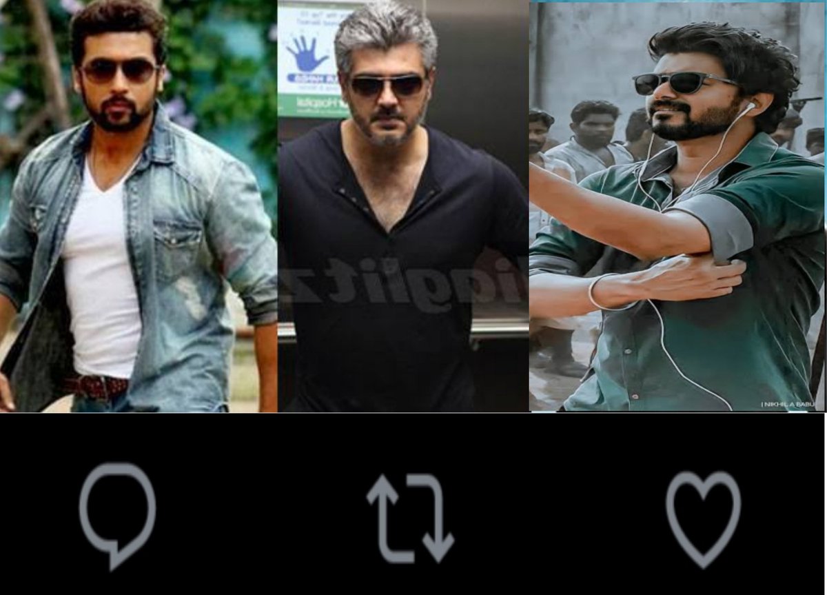 Who's Looking Most Stylish In Cooler ? 💬#Suriya 🔁#Ajith ❤️#Vijay