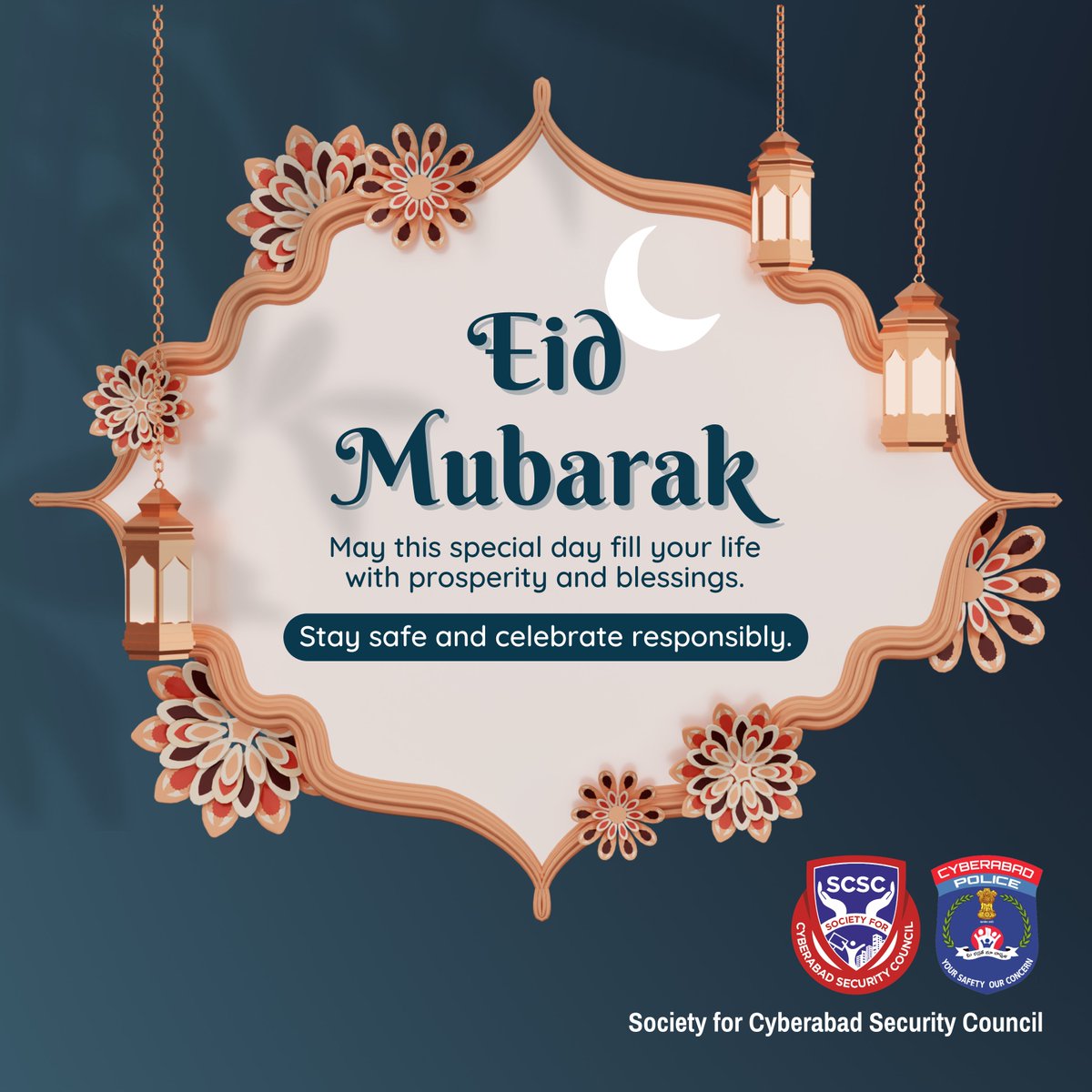 Happy Eid from @SCSC_Cyberabad! Wishing you and your loved ones abundant joy, blessings, and love on this special day! #EidUlFitr #EidMubarak #HappyEid