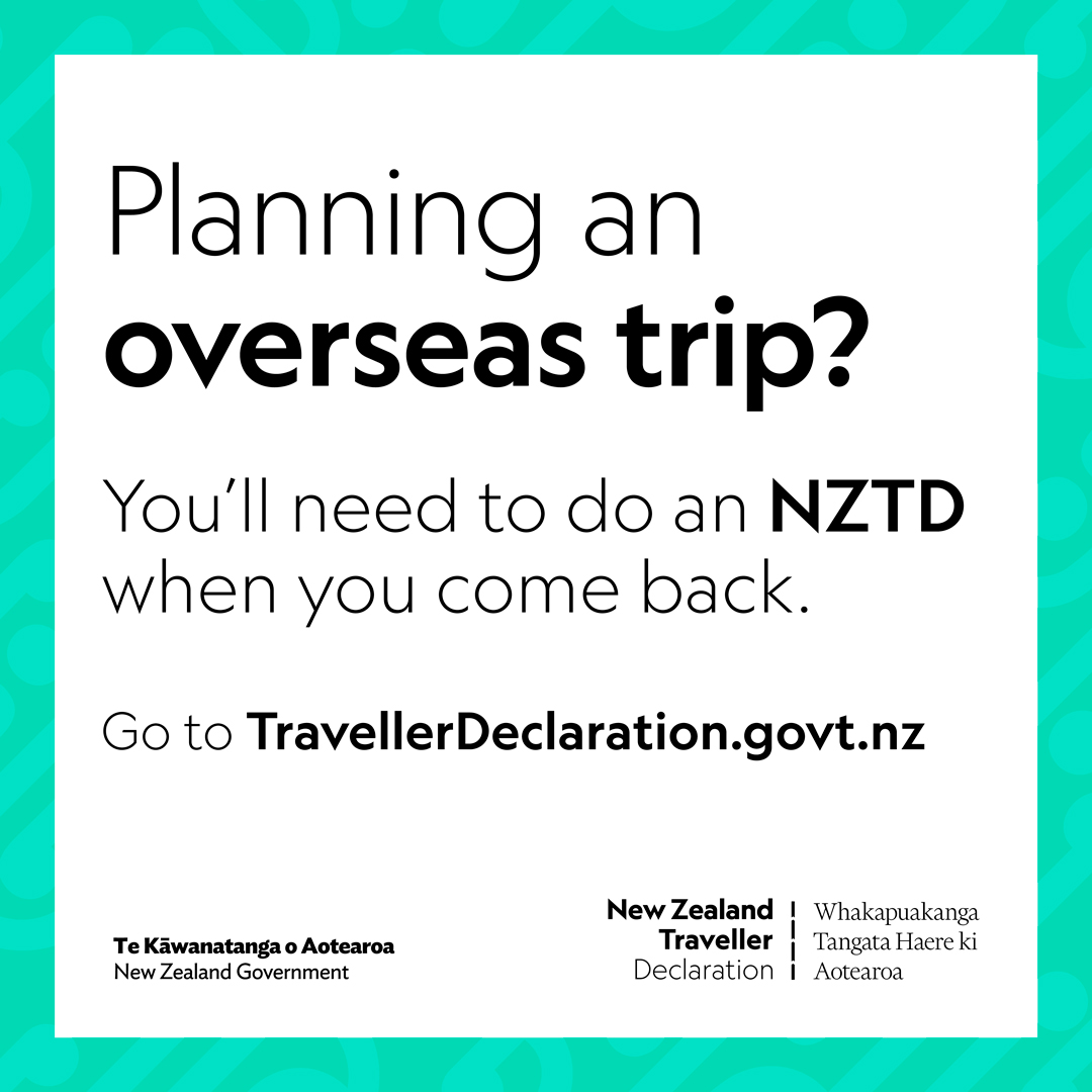 Planning an overseas trip for the upcoming school holidays? Get your travel prep done early 🏃 ✅ - download the NZTD app now and complete it before you get your flight back home. To learn more visit travellerdeclaration.govt.nz