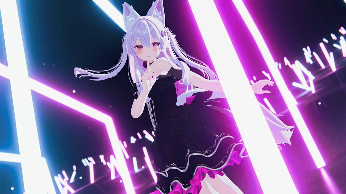 ブラックカラー Flower Idol Dress #Cdws #VRChat #VirtualPhotography #don3Photo