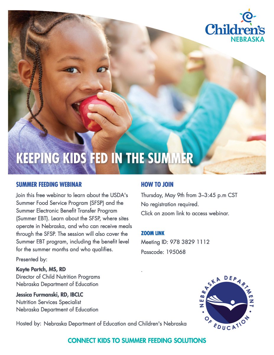 Connect kids to summer feeding solutions! 
#healthystudents
#summermeals