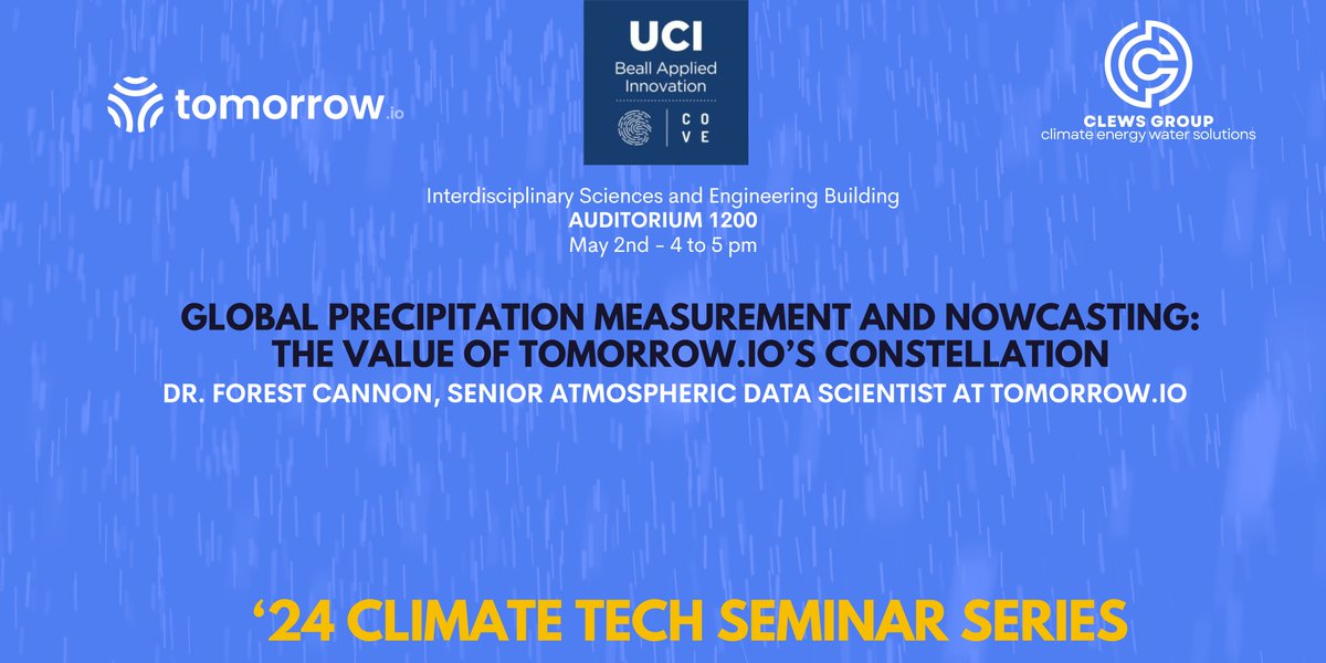 Don’t miss out on the 2nd Edition of the CLEWS Climate Tech Seminar Series, where innovation meets sustainability. See you there on May 2nd! #UCIESS #seminar #sustainability