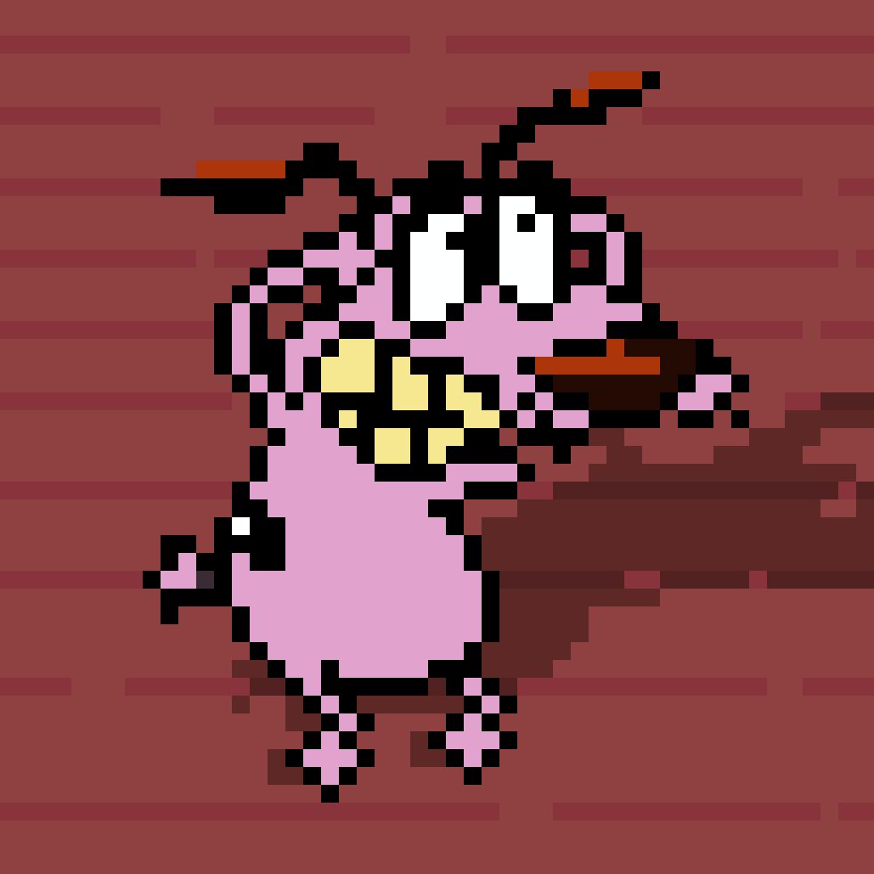 Courage the Cowardly Dog. <a href="/DillyDilworth/">John Dilworth</a>

#Pixelart #art