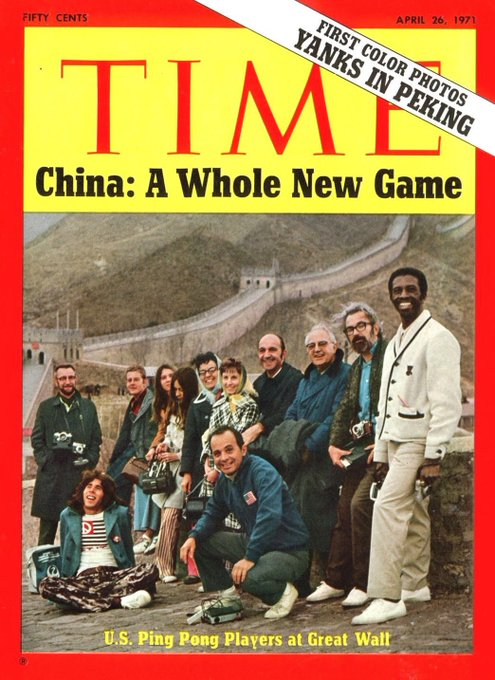 #OTD 1971: #PingPongDiplomacy was in play  when the US table-tennis team was invited to the People’s Republic of #China for a week long visit in an attempt to thaw relations within the two countries. history.com/news/ping-pong…… #SportsHistory #ColdWarHist