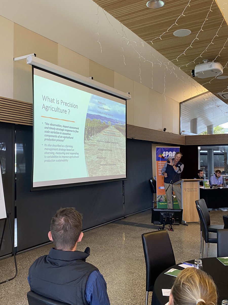 Boondies to Beaume: the building blocks of PA from a local perspective. Michael Eyres discussed how soil can be used as a predictive template for performance. Interesting use of drones to manage corellas on a local vineyard too. #SPAAExpo24 @SPAA_Inc