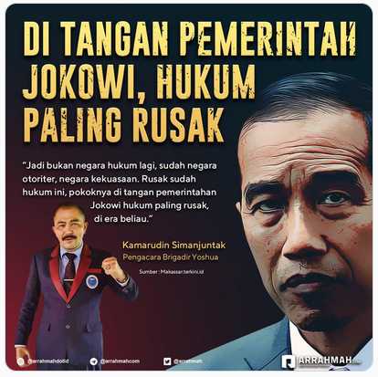 HUKUM RUSAK 
DEMOKRASI BINASA
#JokowiBinasakanDemokrasi
#JokowiBinasakanDemokrasi