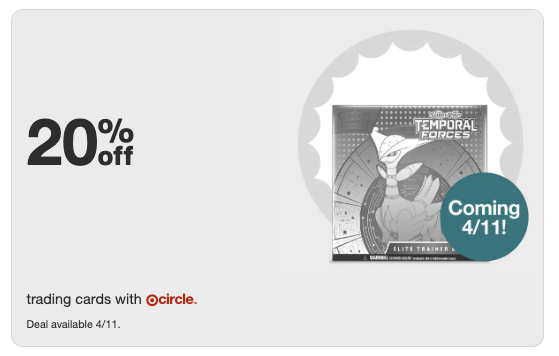 funkofinderz's tweet photo. 🚨 🎯 Today Only! Enjoy 20% Off trading cards with Target Circle, featuring Pokemon and more! Plus, use your RedCard for an extra 5% Off at checkout! #Ad #TargetCircleWeek #DealOfTheDay
Link: https://t.co/H6BTq8n0h5 https://t.co/JAQVyFWIaA