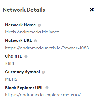 Someone DMd me asking on how to find the info to manually add Metis Network to the #Metamask. Here is the official source for this information: docs.metis.io/dev/readme/con… @MetisL2