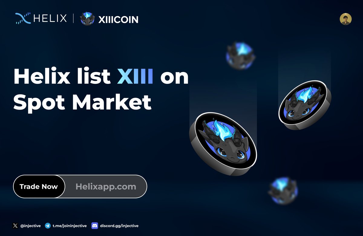 $XIII | @xiiicoin listed on @HelixApp_ Spot Market 🚀 @xiiicoin is a $INJ Memecoin of the ninjas, by the ninjas, for the ninjas 🥷 $XIII is all we need 🐉 Trade $XIII on Helix: helixapp.xyz/3J9VsDb