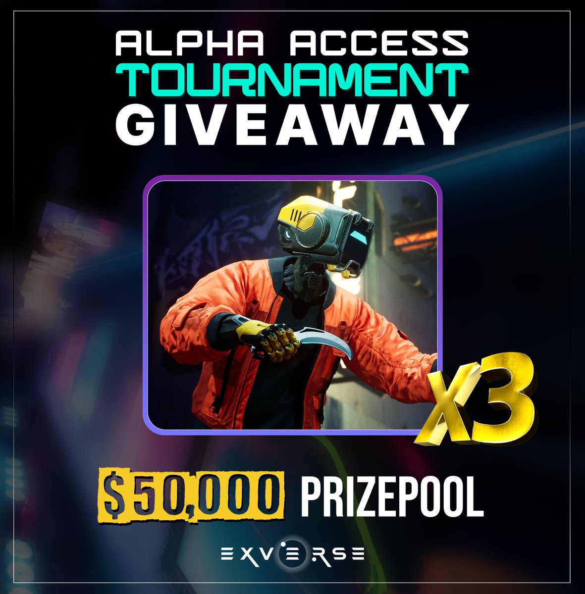 Ultra4Life_'s tweet photo. [GIVEAWAY] Win 3 exclusive accesses to enter on @exverse_io accessible on @ultra_io and play the ALPHA tournament with a $50,000 cashprize 🎁

✅ Follow @Ultra4Life_, @ultra_io &amp; @exverse_io
✅ Like &amp; RT
✅ Tag 2 friends

⏰ Draw this friday, GL
#ExverseAlpha #Giveaway $EXVG $UOS https://t.co/ZmraDm7CpV