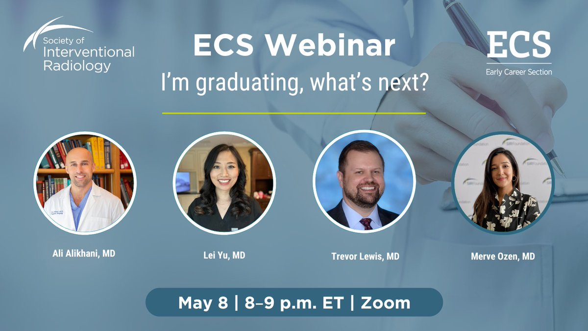 🗓️ Register Now for SIR Early Career Section May webinar “I’m Graduating, What’s Next?” ❓Contract negotiations ❓Practice building ❓Job hunting Click 🔗tinyurl.com/39r2ja8n to find out more. All #IRad and #RadRes are invited! @SIRRFS @SIRspecialists #MedTwitter