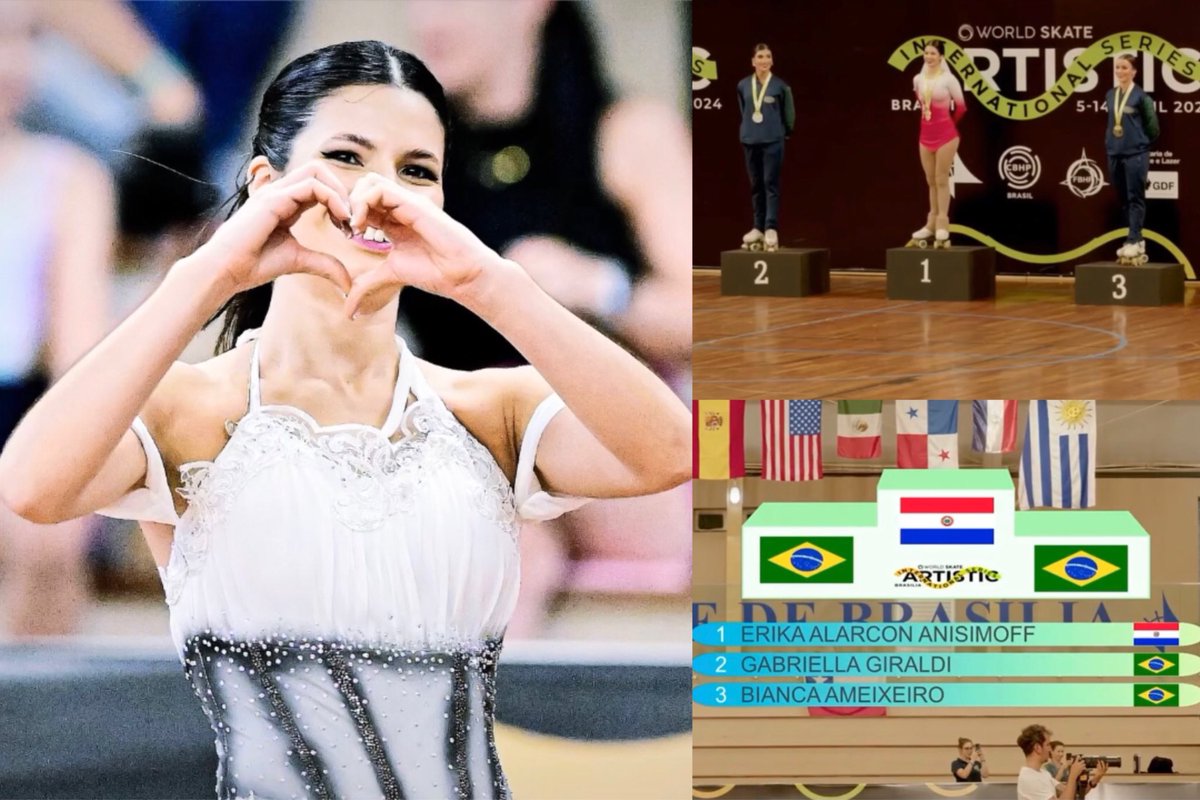 🛼 #PatinajeArtístico ¡MEDALLA de ORO🥇para ERIKA ALARCÓN! 🇵🇾🤩 Erika Alarcon es la flamante CAMPEONA 🏆 del Artistic International Series Brasilia (puntaje: 150.53) en Solo Dance Senior 🌟 👏🏼 ¡FELICITACIONES, ERIKA! 🏅 #ParaguayPuede #VamosParaguay