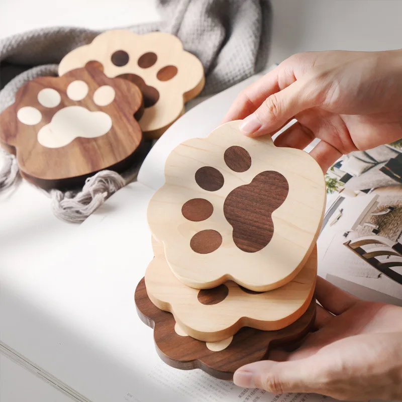 DOG PAWS CUP PAD WOODEN leathergenetics.com/solid-wood-hea…