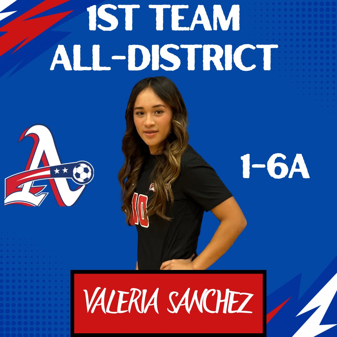 Congratulations to our 1st TEAM 1-6A ALL DISTRICT selections. ❤️⚽️💙👏💪 #AmericasGirlsSoccer #BlazerNation #A’sUp @OTorres_AHS @VVicencio_CMS @coach_rye_ @Americas_HS @Coach_NoeRobles