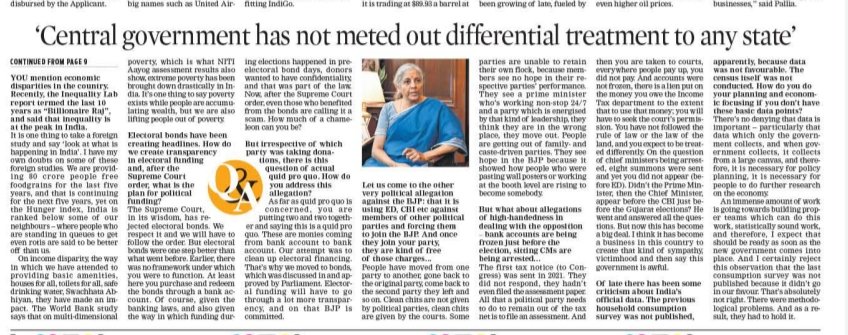 TNIE Business (@tniebiz) on Twitter photo Finance Minister <a href="/nsitharamanoffc/">Nirmala Sitharaman Office</a> in a no-holds-barred interaction with <a href="/NewIndianXpress/">The New Indian Express</a> takes on the opposition on various issues -- #electoralbonds, #Jobs #inflation and #inequality. She addresses key issues of #fiscalFederalism and NorthVsSouth.
<a href="/santwana99/">santwanabhattacharya</a> <a href="/Dipak_Journo/">Dipak Mondal</a> Finance Minister <a href="/nsitharamanoffc/">Nirmala Sitharaman Office</a> in a no-holds-barred interaction with <a href="/NewIndianXpress/">The New Indian Express</a> takes on the opposition on various issues -- #electoralbonds, #Jobs #inflation and #inequality. She addresses key issues of #fiscalFederalism and NorthVsSouth.
<a href="/santwana99/">santwanabhattacharya</a> <a href="/Dipak_Journo/">Dipak Mondal</a>