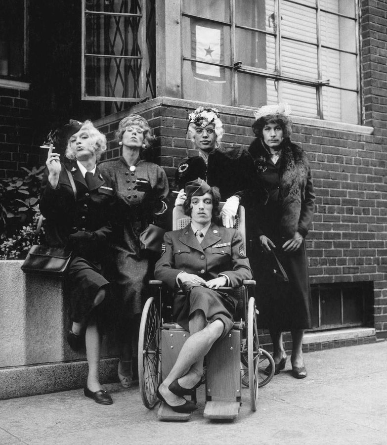 The Rolling Stones in drag, 1966. Photo by Jerry Schatzberg.