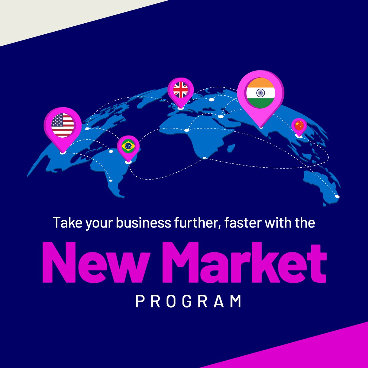 Take your business to new overseas markets with our New Market Program with matched funding grants of up to $25,000. Applications are open now! bit.ly/3xa1aSU