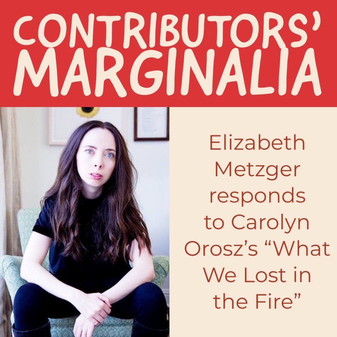 In this week's marginalia, Elizabeth Metzger digs into Carolyn Orosz's 'What We Lost in the Fire' to think about the 'low doorway' of marriage (intimacy, guilt, desire, disappointment, and children). 🔗 32poems.com/prose/look-wha… @AnElizabeth2 #poetry #poetrycommunity #litmag