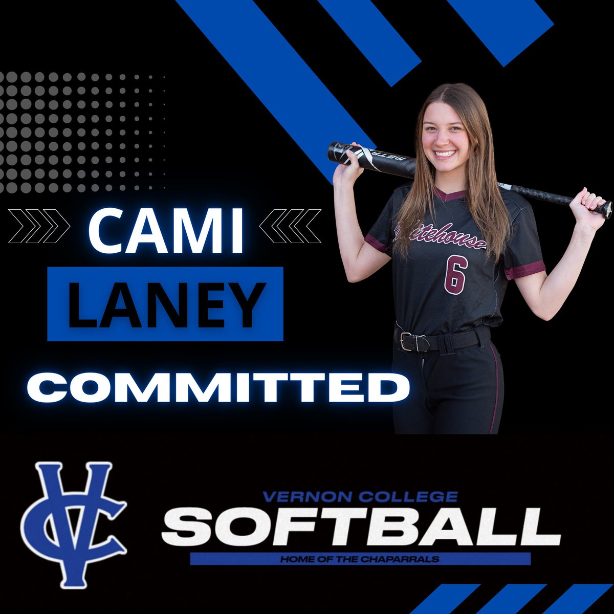 Whitehouse Softball (@whstx_softball) on Twitter photo 🚨COMMITTED ALERT!!!🚨🚨
Senior centerfielder Cami Laney COMMITTED tonight to further her athletic and academic career at Vernon College!
WE ARE SO PROUD OF YOU! THEY ARE GETTING A GOOD ONE!! WE LOVE YOU!
<a href="/WHSTX_Athletics/">Whitehouse Athletics</a> <a href="/BrandonOSports/">Brandon Ogden</a> <a href="/vernoncollegesb/">Vernon College Softball</a> <a href="/cami_laney/">Cami Laney</a> 🚨COMMITTED ALERT!!!🚨🚨
Senior centerfielder Cami Laney COMMITTED tonight to further her athletic and academic career at Vernon College!
WE ARE SO PROUD OF YOU! THEY ARE GETTING A GOOD ONE!! WE LOVE YOU!
<a href="/WHSTX_Athletics/">Whitehouse Athletics</a> <a href="/BrandonOSports/">Brandon Ogden</a> <a href="/vernoncollegesb/">Vernon College Softball</a> <a href="/cami_laney/">Cami Laney</a>