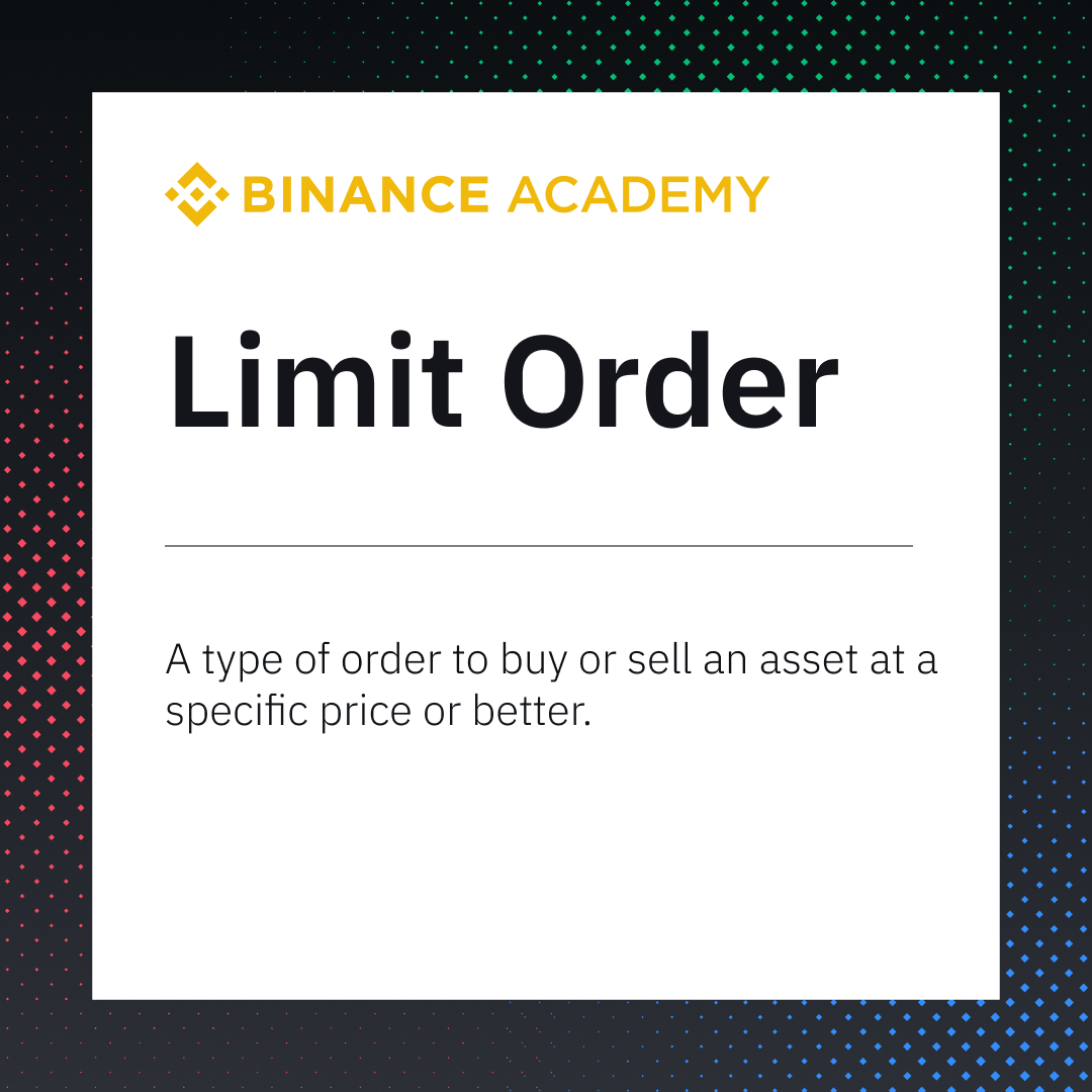 Cryptocurrency markets are known for their high volatility. Limit orders allow traders to capitalize on price fluctuations by specifying their desired entry or exit points. Learn more in our glossary 👇 academy.binance.com/en/glossary/li…