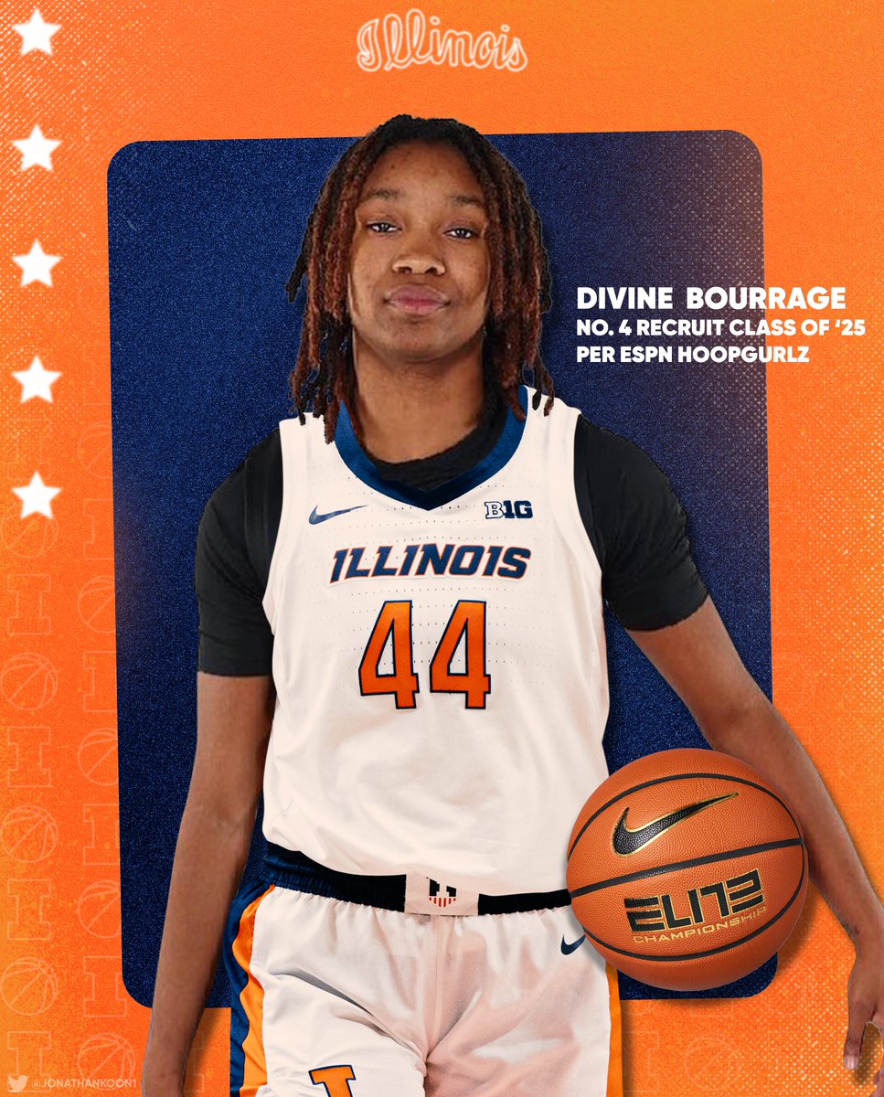Shout out to Illinois Women's Basketball recruit Divine Bourrage (@BourrageDivine) on earning a boost in ESPN's HoopGurlz rankings and is now the #4 player in the class of 2025. Best of luck on the AAU circuit this summer and into senior year #ILL