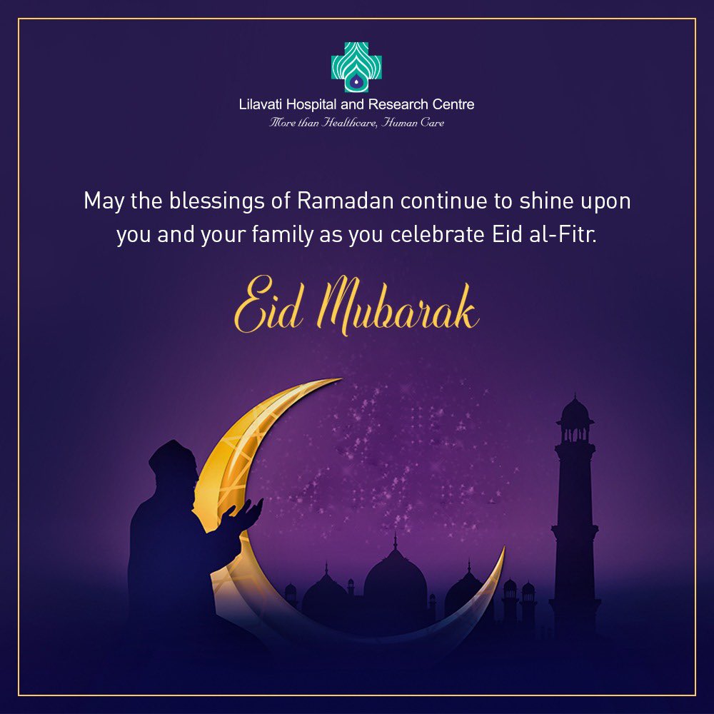 May the joyous occasion of Eid, fill your life with healing, love, & prosperity. Eid Mubarak to you and your loved ones! #LilavatiHospital #LilavatiHospitalBandra #TertiaryCareHospital #Mumbai #EidMubarak #Eid2024 #FestivalofEid #JoyofEid #HealingLoveProsperity